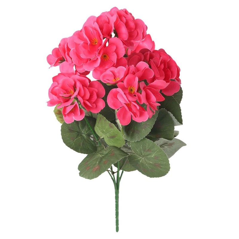 Artificial Geraniums Flower Bouquet Silk Geraniums Bushes UV Resistant Outdoor