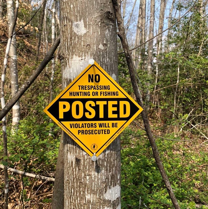 10 Count No Trespassing Signs - Rust-Free Aluminum, Yellow, 5.5"x5.5" gallery