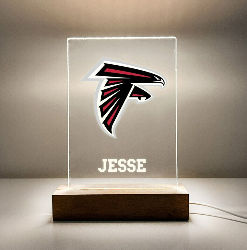 Atlanta Falcons Football Fan Player Sports Wood Base Night Light Up Lamp LED