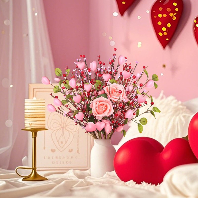 Valentine's Day Gifts Valentines Day Decorations 8PC Pink Heart Shaped Valent... gallery
