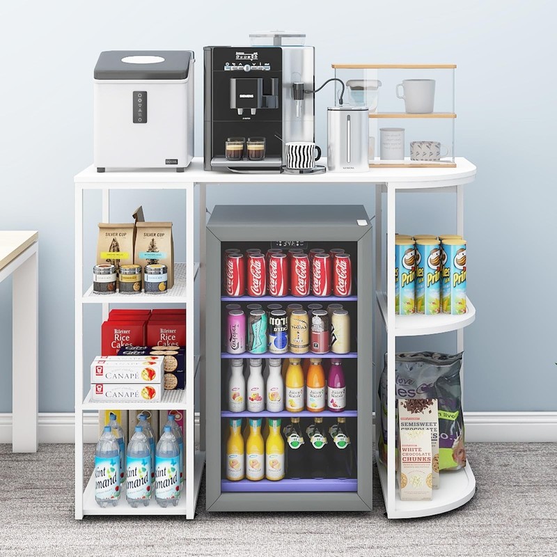 PUNCIA Mini Fridge Cabinet with Storage Coffee Bar Cabinet with Min... Fast Ship gallery