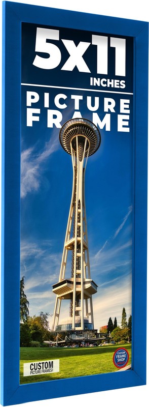 5×11 In Frame Blue Solid Wood Picture Frame Width 0.75 Inches | Interior Frame D