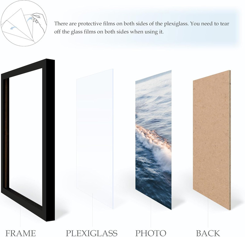 Fisnish 13x16 Picture Frame, Classic Black Poster Frame for 13x16, gallery