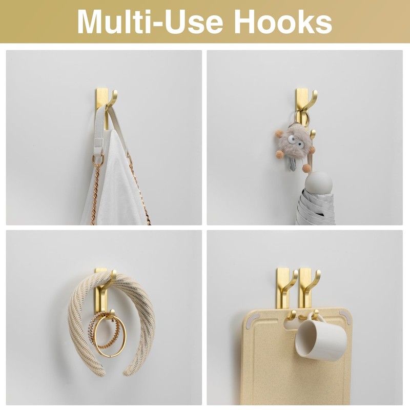 Adhesive Wall Coat Hooks Heavy Duty StickOn Door Hanger, Metal Hook for Hang... gallery