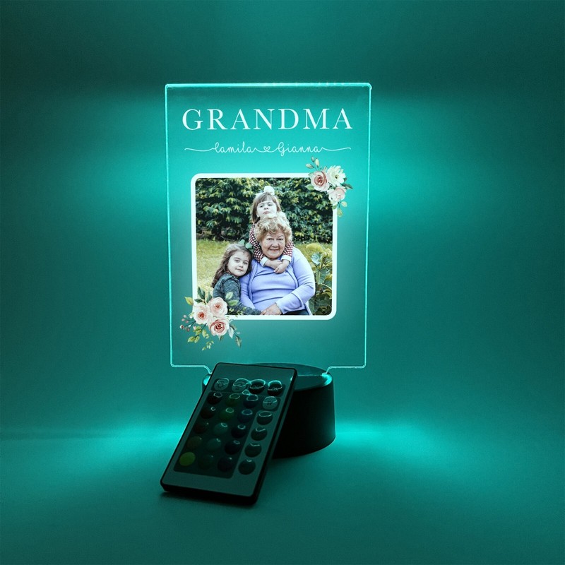Personalized LED 16 Colors Light Up Flowers Grandma Mother's Day Home Desk Stand gallery