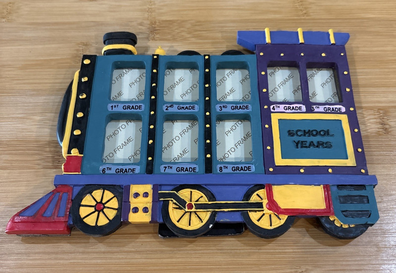 School Years Photo Picture Frame Train Design 1st thru 8th Grade NIB! Read
