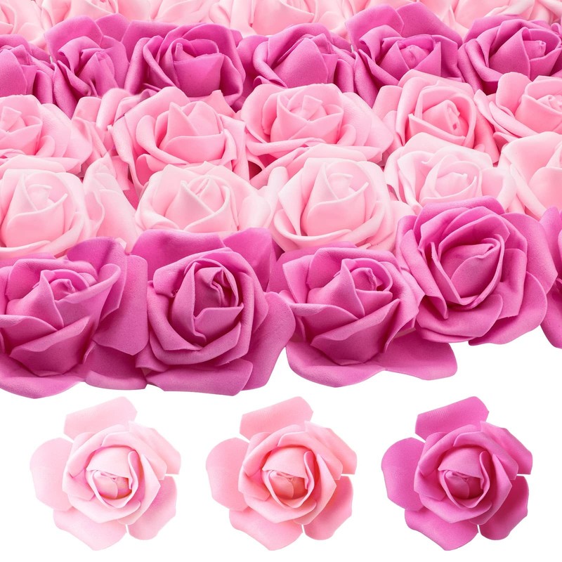 200 Pcs Artificial Rose Flower Heads Bulk Fake Foam Roses Mini Faux Flower fo…