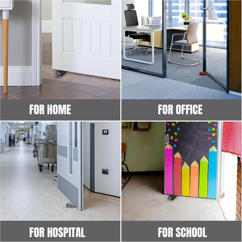 Door Stoppers for Bottom of Premium Floor Rubber Stop Wedge Black gallery