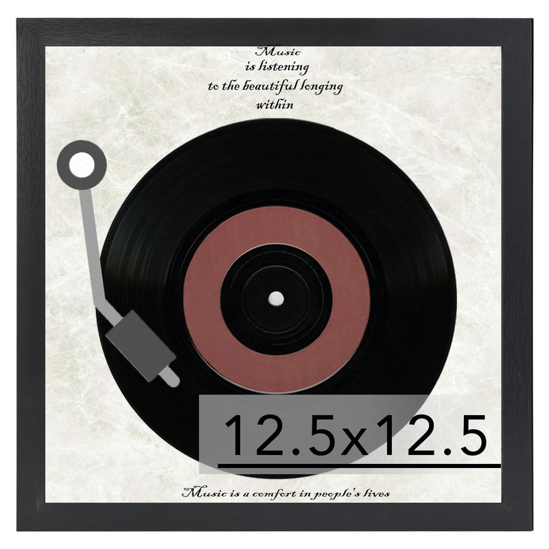 Wood Vinyl Record Frame for the Wall, Display 12.5×12.5 Album Cover and 12×12…