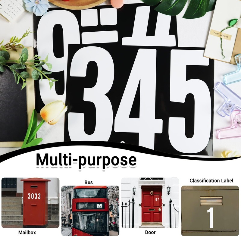 7 Inch Large Number Sticker Decals, 16 Sheets Self-Adhesive Vinyl 0-9 Stickers gallery