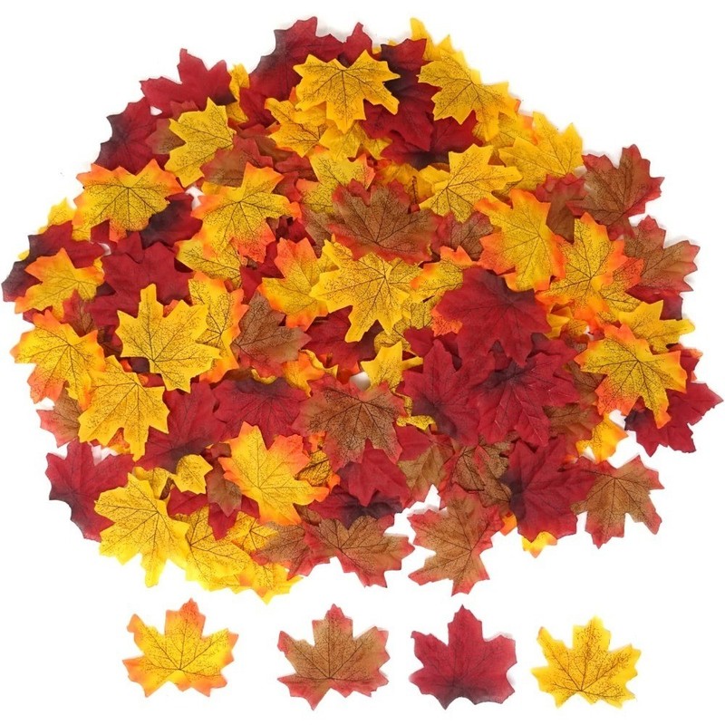 200PCS 3.1 Inch Artificial Maple Leaves Fall Foliage for Wedding Thanksgiving