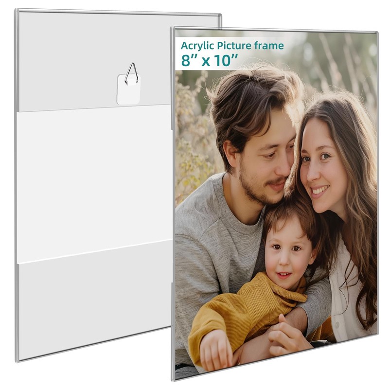 8×10 Picture Frame set of 2 pack Acrylic Frames – Transparent 8×10 Clear Wall
