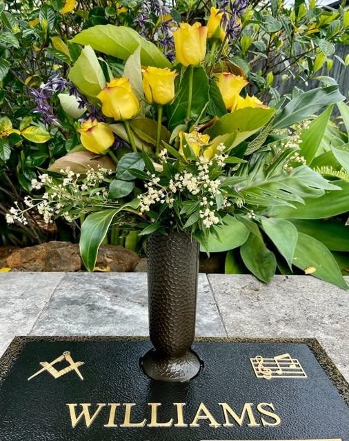 Terravas' Ionic Vase Replacement Cemetery Flower Vase - 4" D Base with 3 Flanges gallery