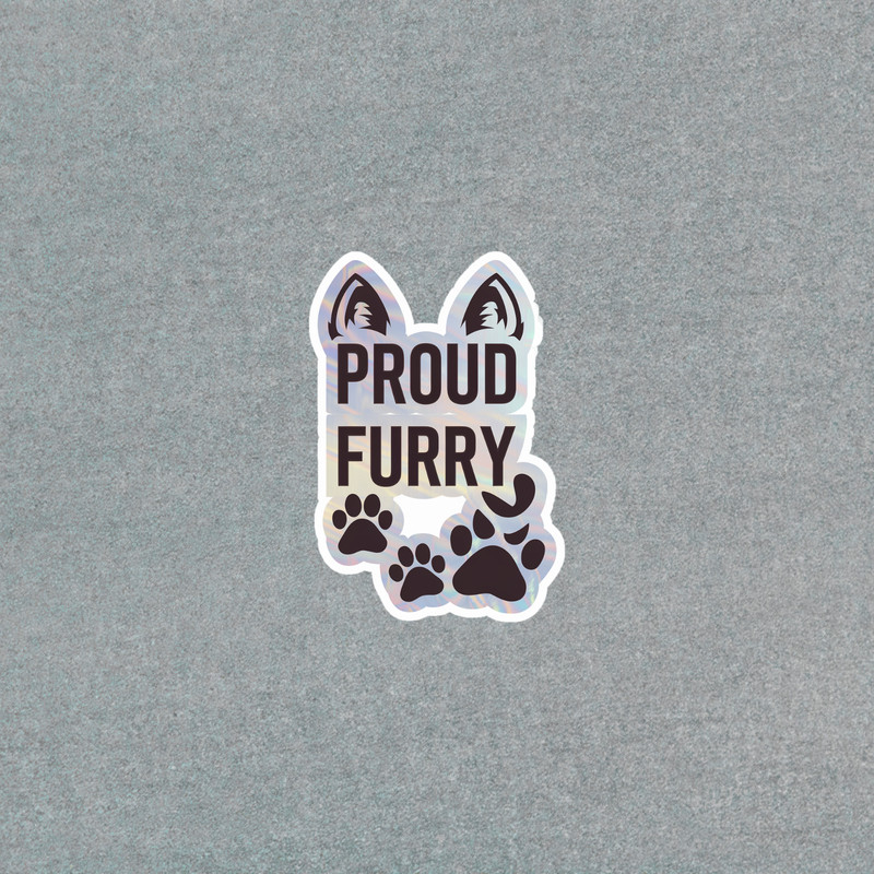 Proud Furry Sticker – Show Your Furry Pride with Paw Prints #4797