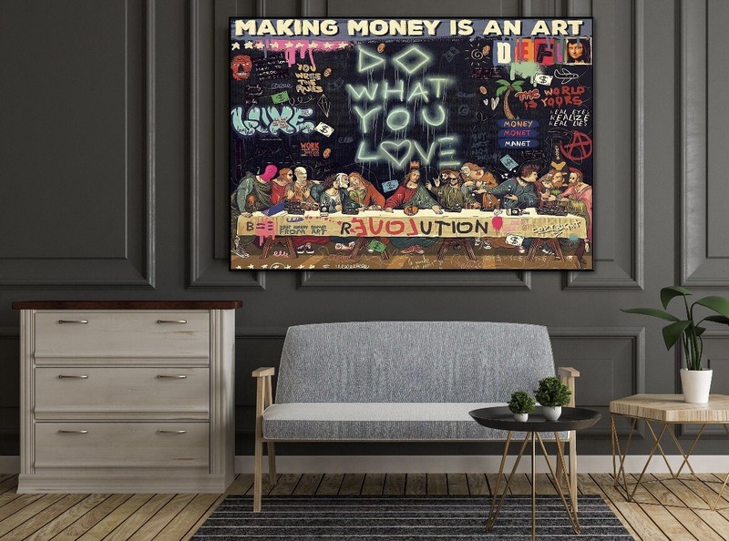 Pop Art Canvas Wall art Making Money Is An Art Mural Wall decor