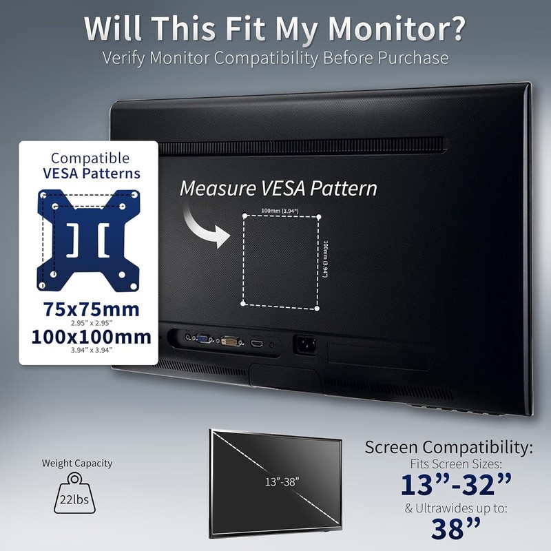 Extra Tall Single Monitor Desk Mount, 39 inch Pole VESA Stand for 13 to 32 inch gallery