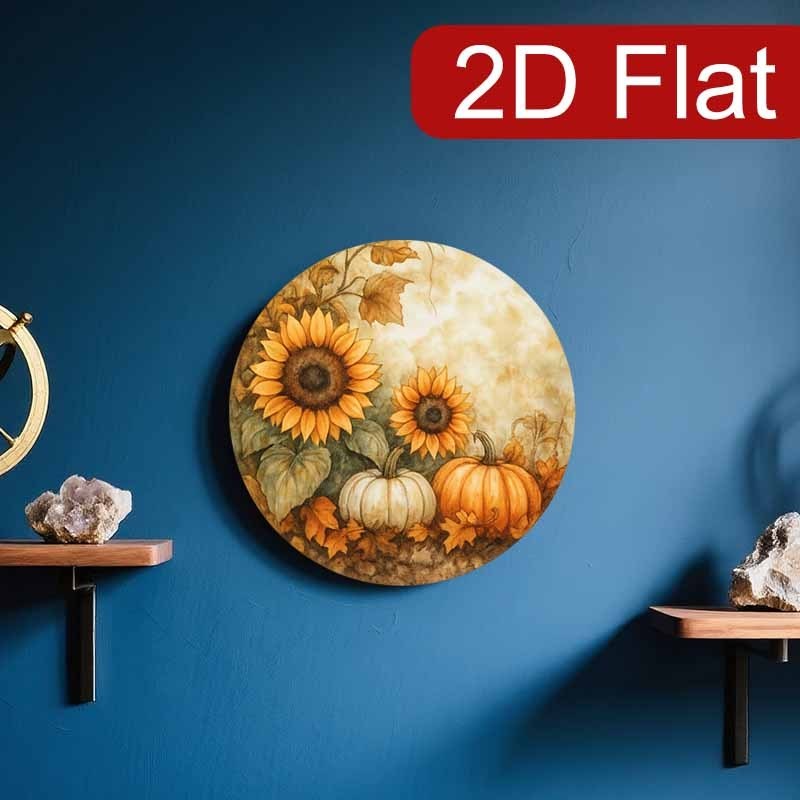 Fall Decor Metal Sign Sunflower & Pumpkin Rustic Farmhouse Home Decoration Gift