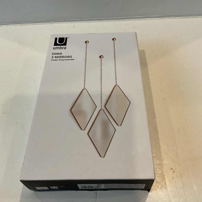3 Umbra Dima Diamond Mirrors Copper Chain Hanging Dorm Room Decor New in box