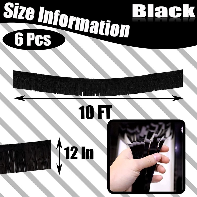 6 Pack 10 Feet Foil Fringe Garland Metallic Tinsel Streamers Banner Wall Hanging gallery