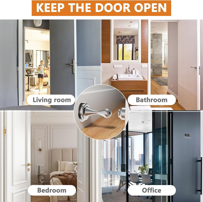 Magnetic Door Stopper - 2 Pack - Stainless Steel Door Stoppers for Bottom of Doo gallery
