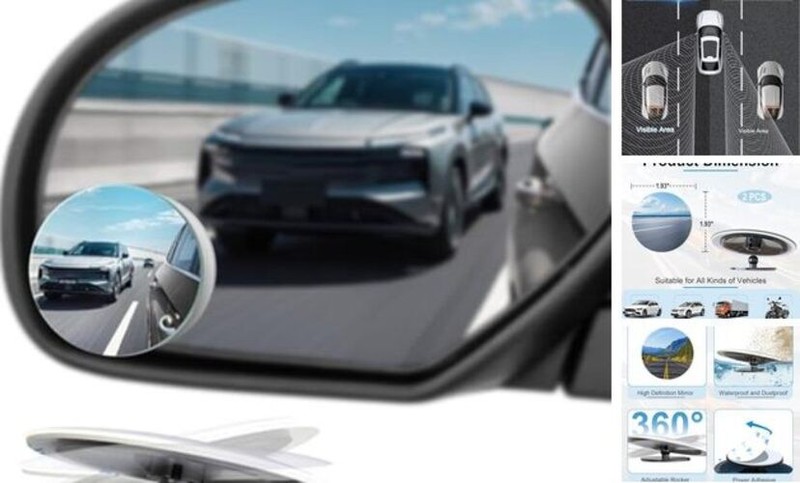 Blind Spot Mirrors 2 Pack, Frameless Side Mirror Blindspot Convex Round-2pcs