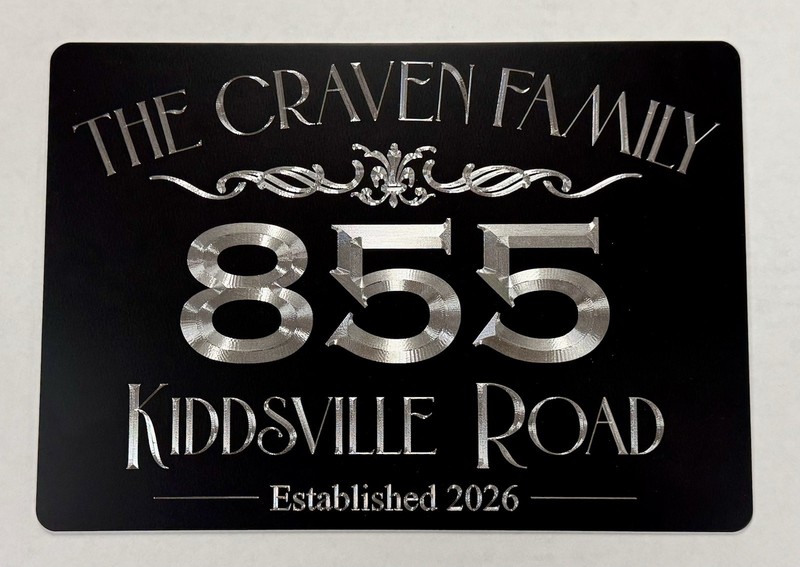 Double Sided Custom Engraved House Home Number Street Address Metal Sign 10×7
