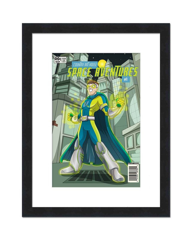 Black Comic Book Frame With White Mat For 1 Silver Age Comic Book