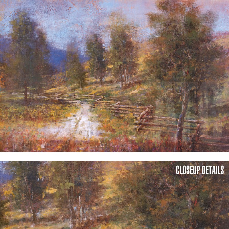 36W”x24H” CALM ESCAPE by MICHAEL LONGO – GATES FOREST TREES CHOICES of CANVAS