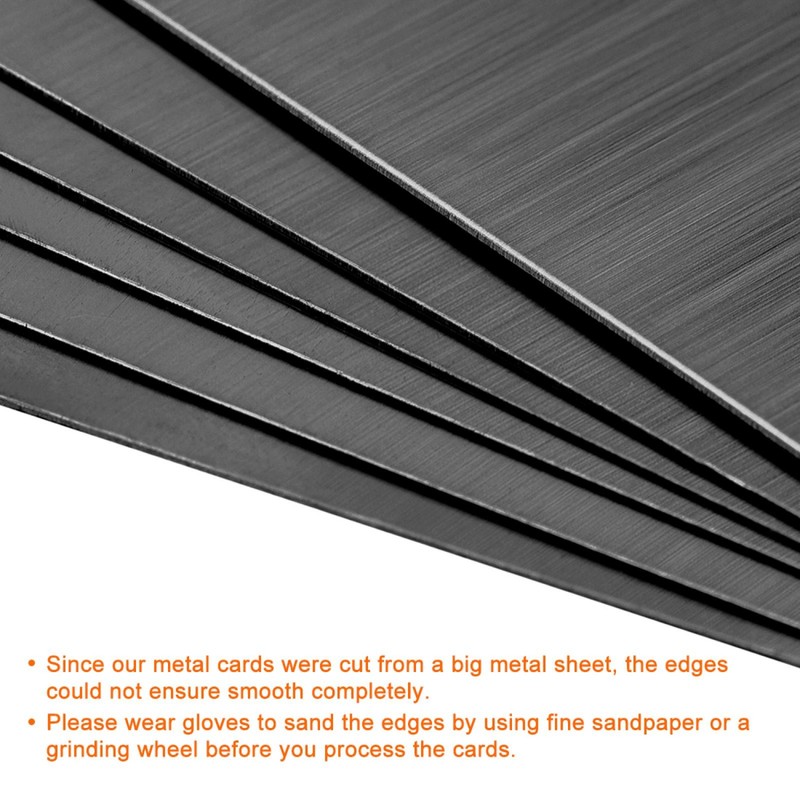 Metal Business Card 100x50x0.4mm Brushed Stainless Steel 201 Plate 15pcs gallery