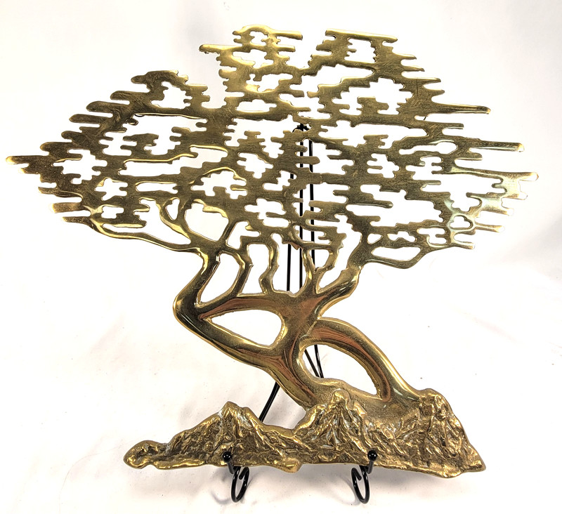 Vintage Brass Tree of Life Wall Hanging Decor Bonsai Mid Century Retro MCM