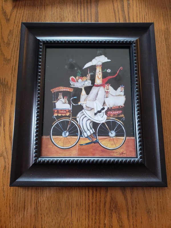 Fat Chef Kitchen Two Pictures with Chefs on Bikes