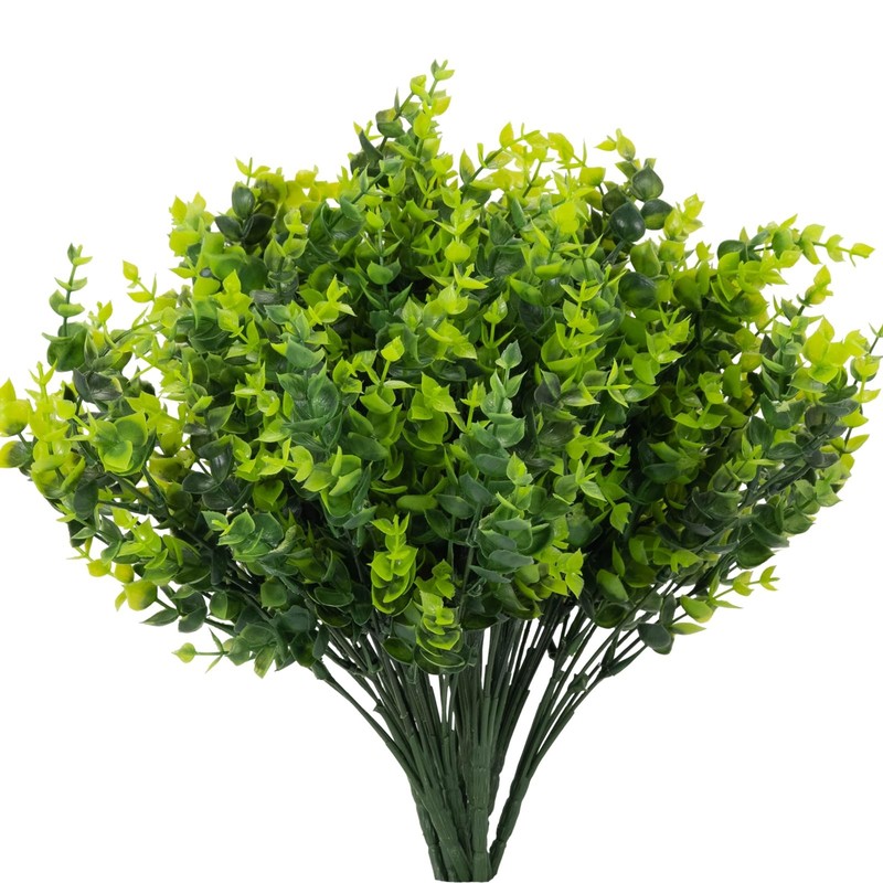 8 Bundles UV Resistant & Non-Fading Artificial Boxwood Shrubs – Fake Greenery Pl