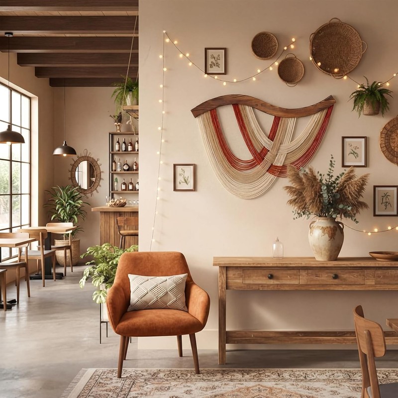 Artisanal Cotton Macrame Wall Art - Nature-Inspired Ombre Decor for Modern Homes gallery