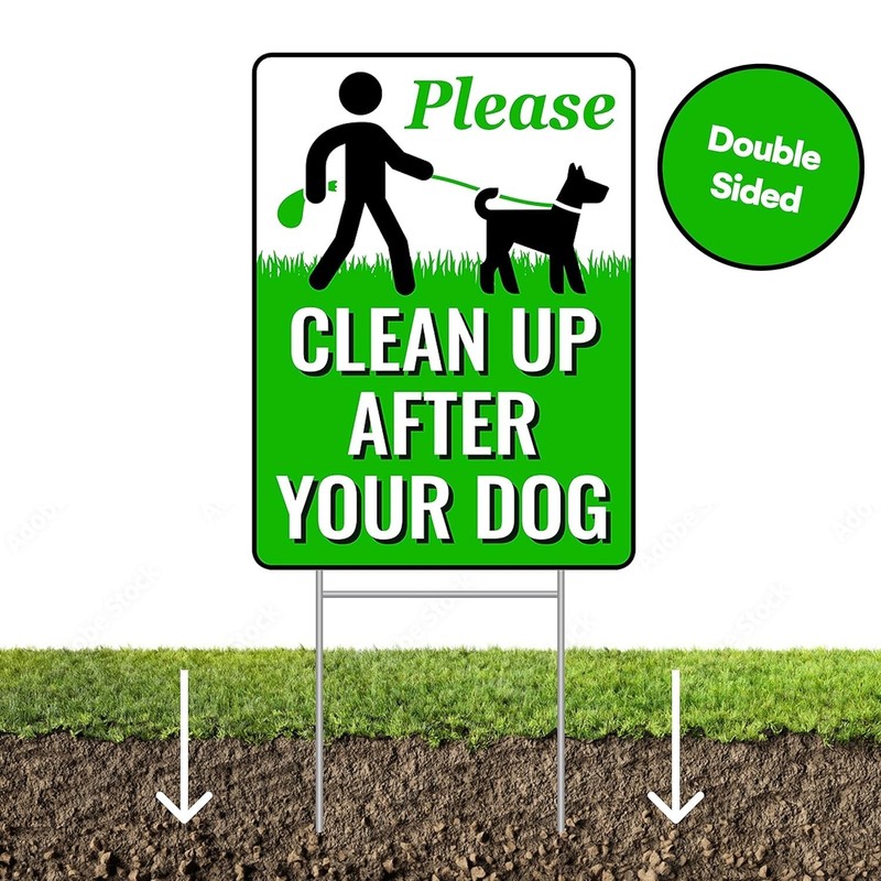 Attention-Grabbing Clean Up After Your Dog Sign - 18" x 9" for Yards and Parks gallery