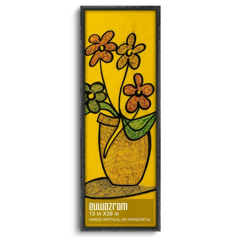 Ornate Matte Black 13x39 Frame - Single Frame, 13 x 39 Poster Frame for Artwo...