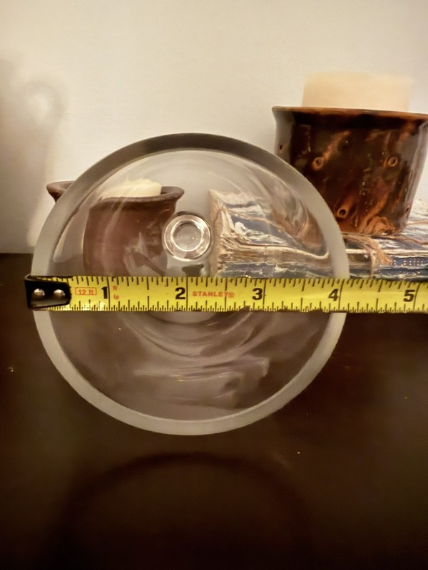 Cloche Glass Top Knob Modern MCM Rounded Candle Terrarium 6x4" Medium Retro VTG gallery