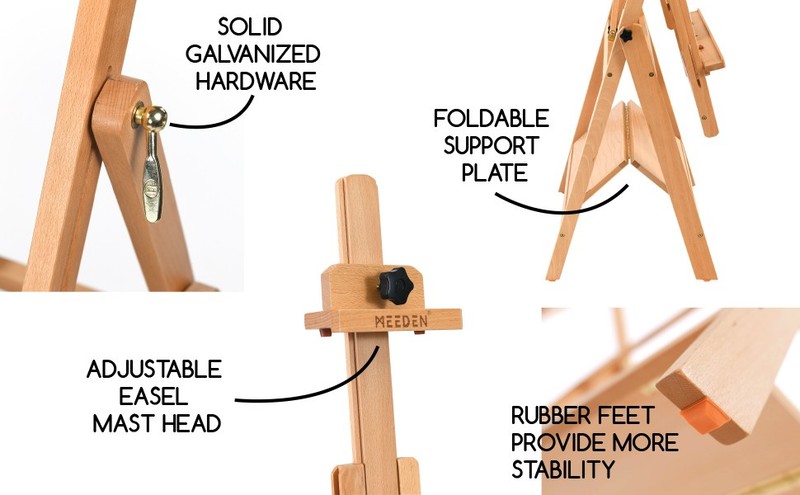 MEN Lar Studio Artist Easel, Adjustable Studio Painting Easel, Solid gallery