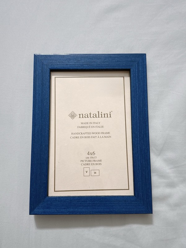 NATALINI Handmade ITALIAN Wooden Picture Frame 4×6″ ( 13×18 cm ), Navy Blue, NEW