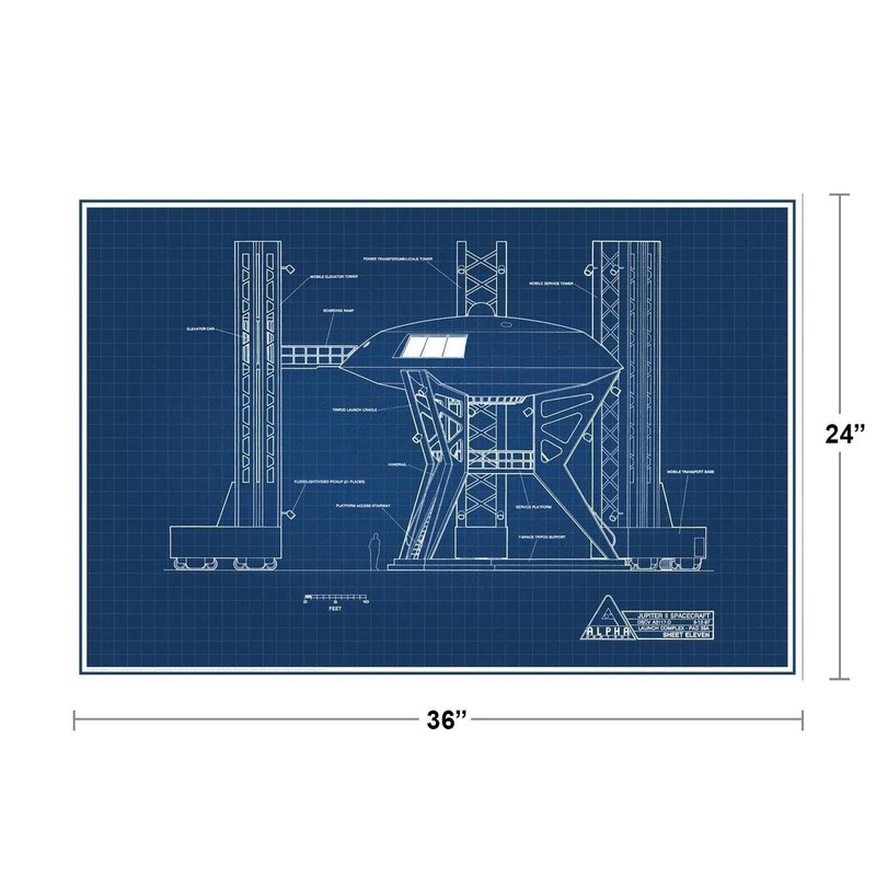 Lost In Space Jupiter 2 Launch Pad Blueprint Poster 24x36 gallery