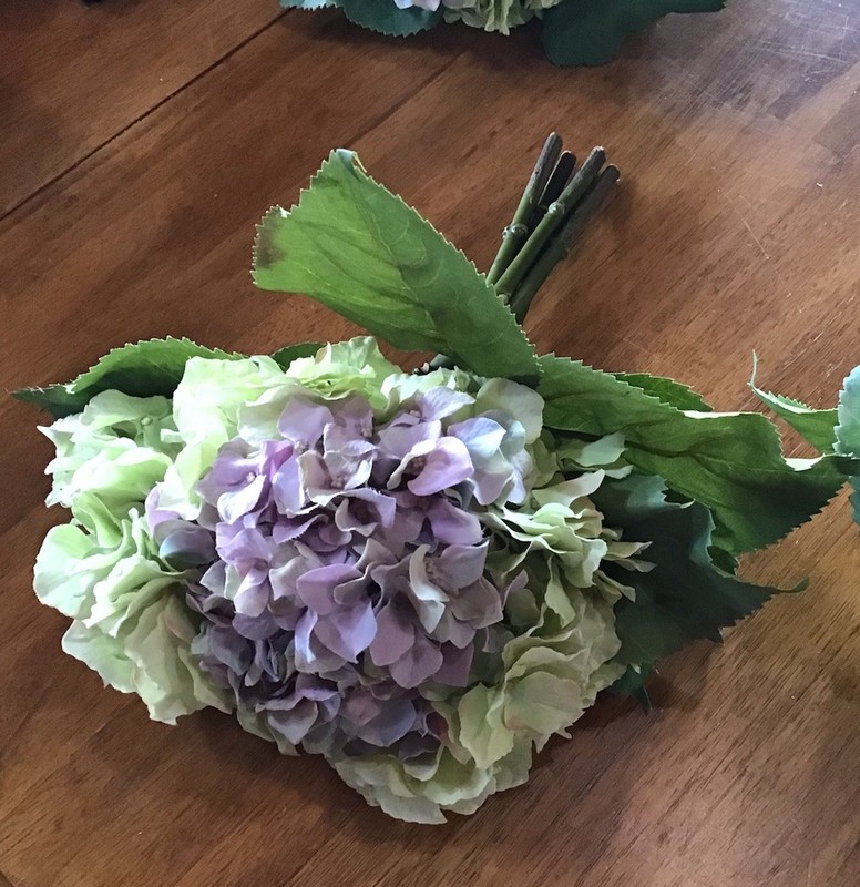 Beautiful Set Of 3 Hydrangea Bouquets Light Green And Light Purple gallery