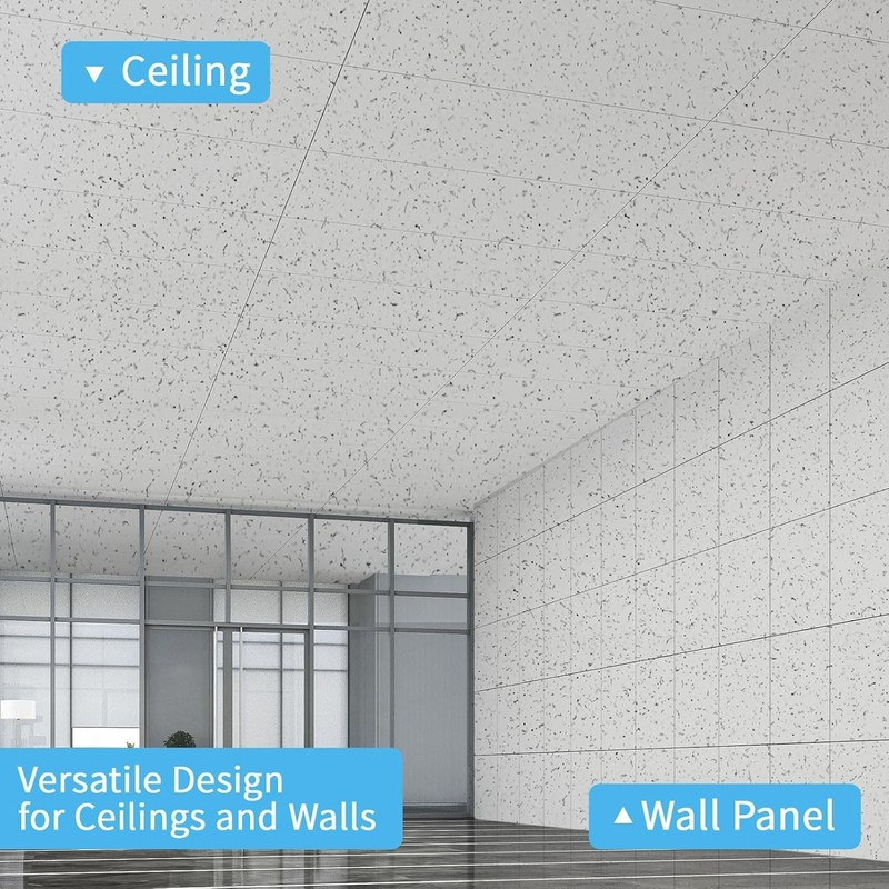 Art3d Pro Drop Ceiling Tiles 2ft x 2ft 12-Pack Waterproof Polyester Panels 48sqf gallery
