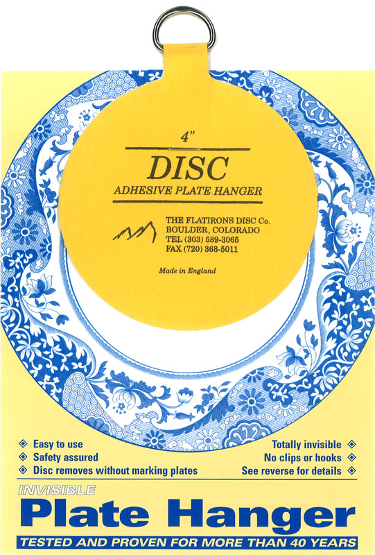 Original Invisible Disc Adhesive Plate Hangers Set of Ten 4 Inch gallery