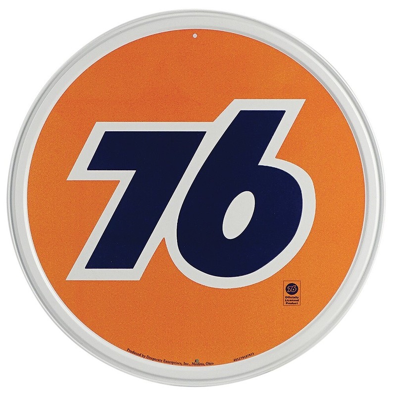 Union 76 Tin Sign – 11-3/4″ Dia, Made in USA #DE-793
