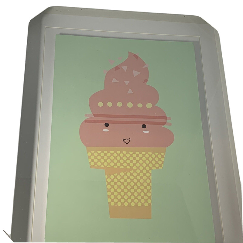 Brand New PILLOWFORT Ice Cream I Picture Frame Green PInk Yellow White Target