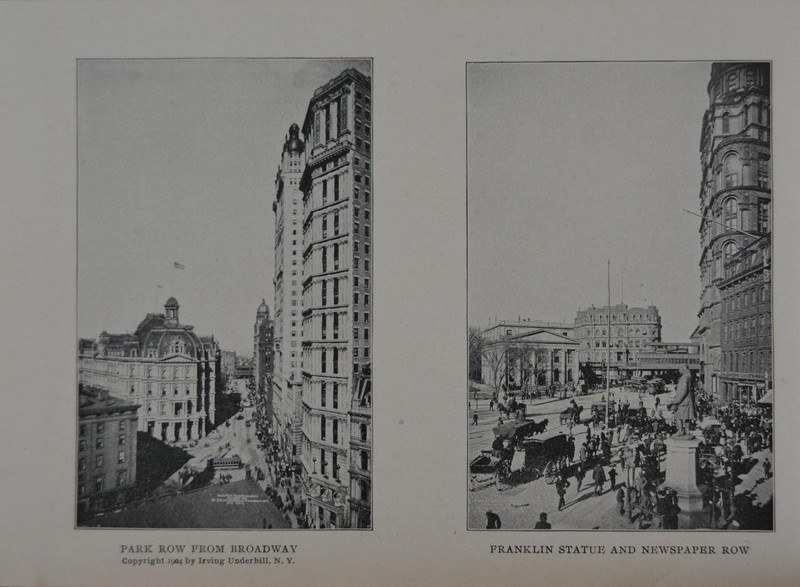 Antique New York City 1904 Art Print Park Row Newspaper Row and Others Wall Art
