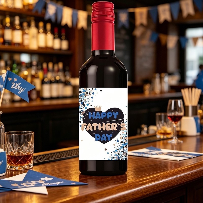 Red Wine Bottle Stickers Father's Day Theme 24 Waterproof Decorative Sheets gallery