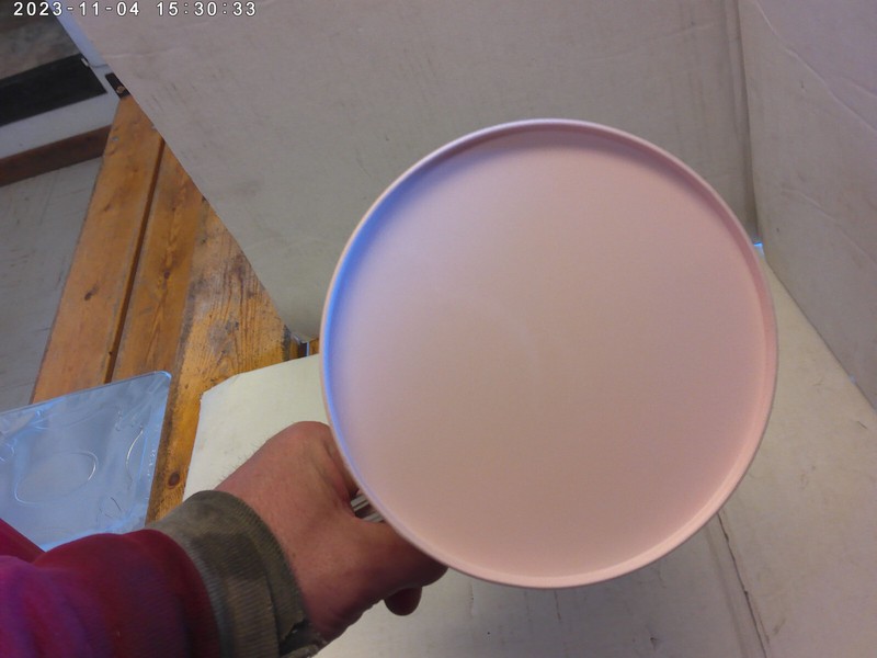 Decorative enamelware water pitcher/ flower vase (pink) 11" tall x 6" diameter gallery
