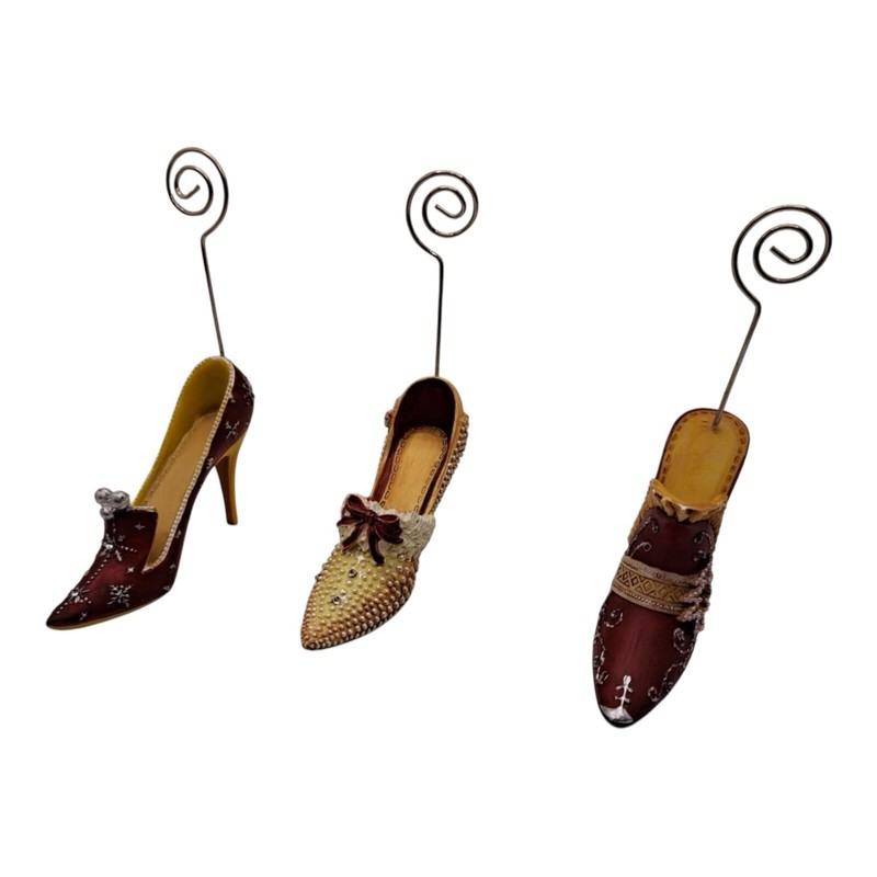 Card Photo Holder Set of 3 Shoes Resin High Heel Fashion Red Fancy Place Holder gallery