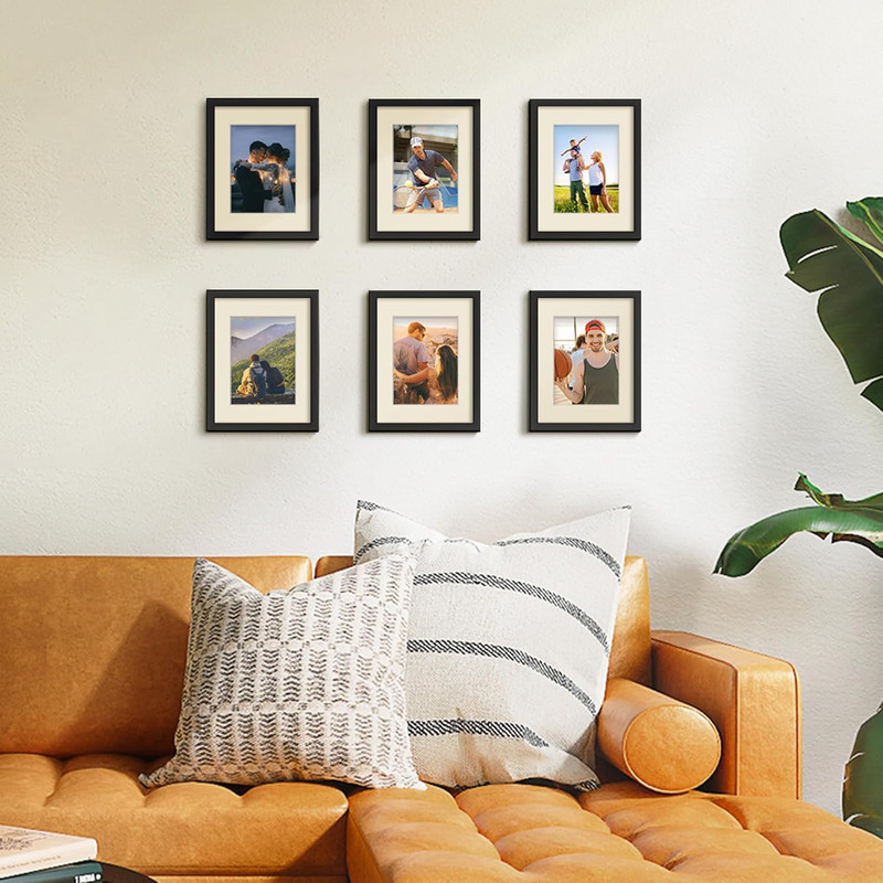 9X12 Picture Frame Set of 5, Display Pictures 6X8 with Mat or 9 X 12 Without, Wa gallery