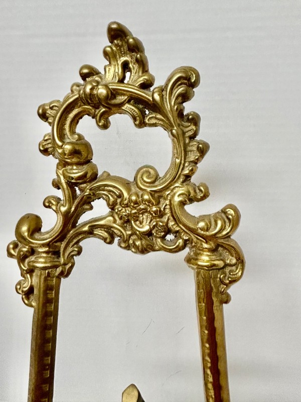 Vintage Brass Rococo Style Table Top Art Easel gallery